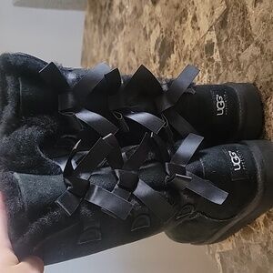 UGG Black Kids Boots with Bows